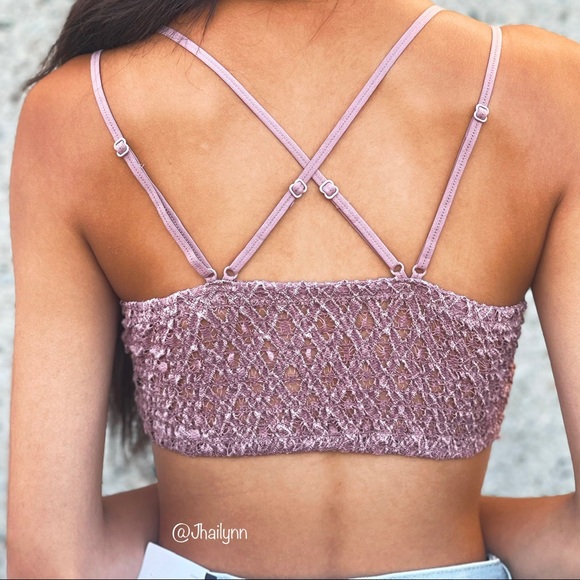 Dusty Blush scalloped adjustable strap bralette - Picture 3 of 3